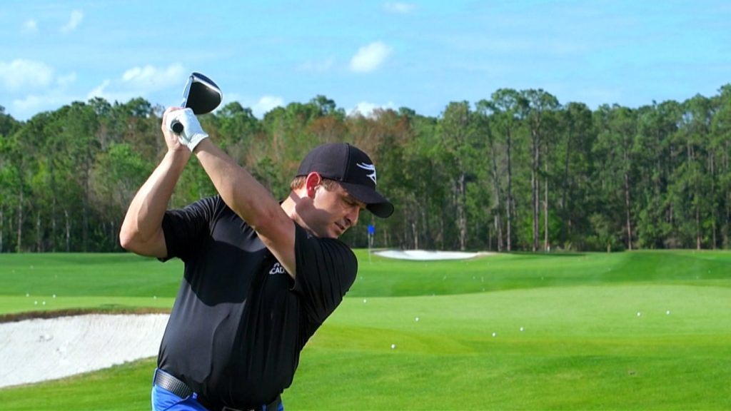 Golfer before taking a swing