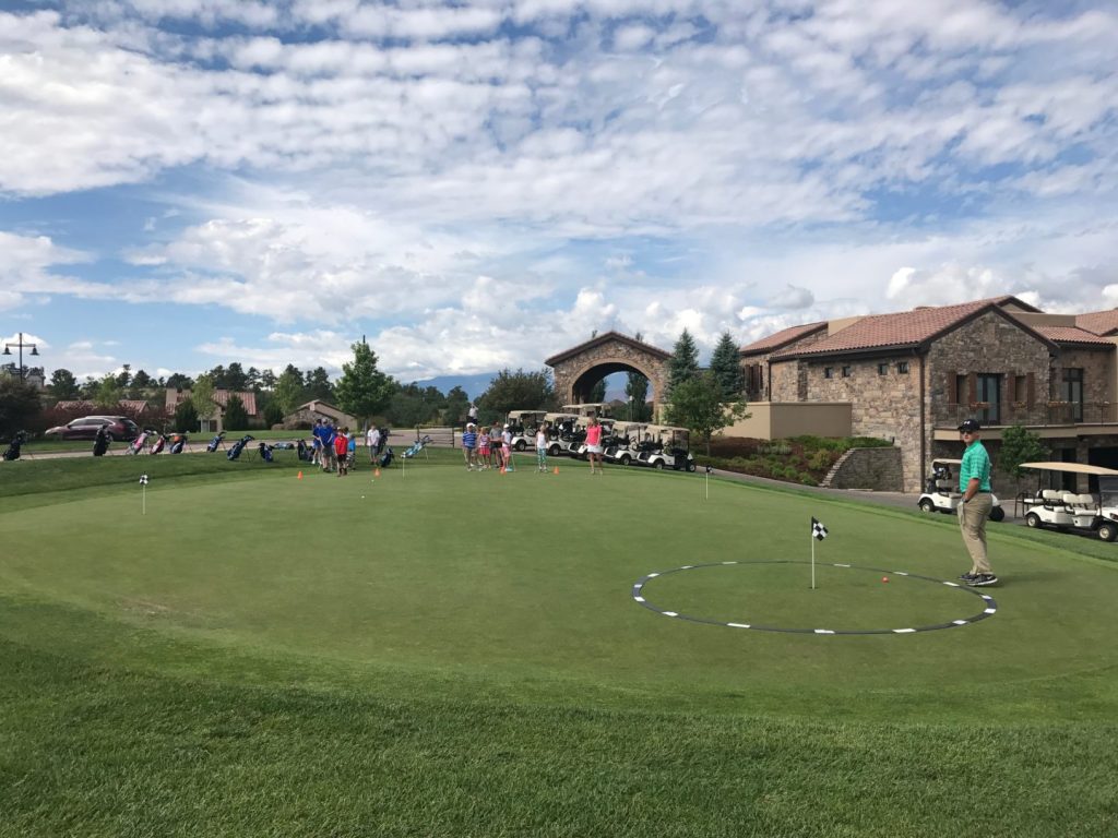 Junior camp taking place on golf course